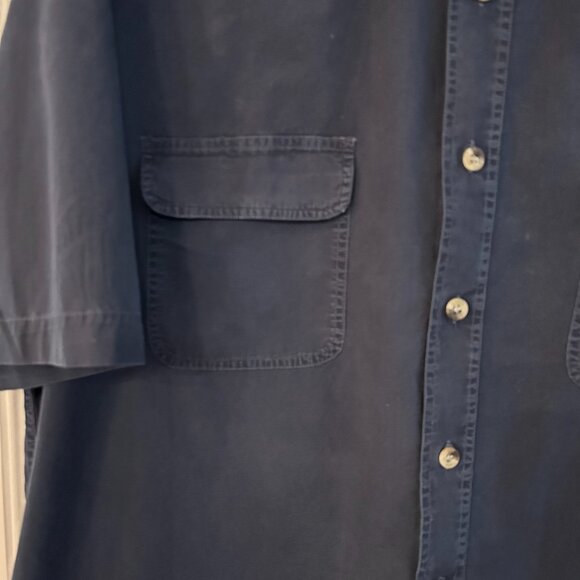 Vtg World Island 2 pocket Men's Button Up Short Sleeve Shirt Sz L - Picture 4 of 6